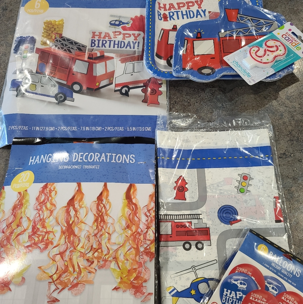 Firetruck Birthday Supplies